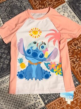 Pat Pat Disney Stitch Girls Size 6-7Y Rash Guard Rashguard New NWT 6 7 S Small